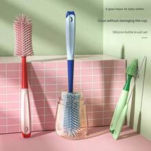 1 套 [3 件装] 婴儿硅胶奶瓶刷、安抚奶嘴刷、吸管清洁工具、奶瓶口刷，6 合 1 套装 - 亮橙色 - 查看 3