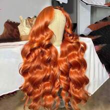 99J Wine Red Fluffy Wavy 13X4 Lace Front Synthetic Wig, Pre-Plucked Bleached Knots, Suitable For Cosplay, Daily Party, Heat Resistant Fiber Front Wig - Multicolor - View 10