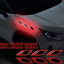 Leaf-Shaped Anti-Collision Car Sticker - Vehicle Bumper Decal, Nighttime Safety Warning Stripe, Suitable For Trucks, SUVs - A - View 3