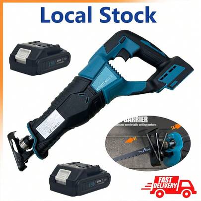 Rechargeable Cordless Reciprocating Saw - 0-3500RPM Brushless Motor, 2-Pack 3.0Ah Battery For Cutting PVC, Wood & Metal - Lightweight, Durable & Easy To Use For Home & Professional Applications