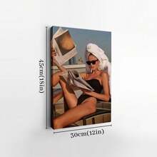 2D Flat Print, 1pc Framed Canvas Wall Art, Vintage Magazine Poster, Retro Fashion Art Print Canvas Poster Painting Home Wall Decor, Ideal Gift For Bedroom Living Room Hallway Dorm, Ready To Hang - 列印 - 查看 9