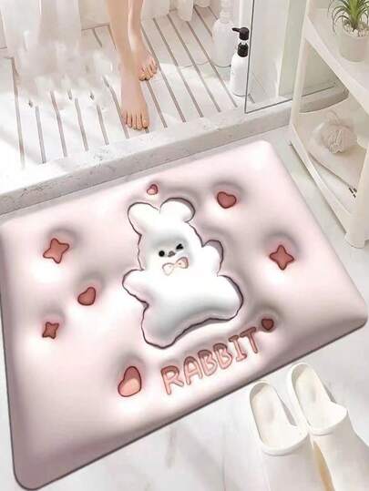 3D Silica Gel Absorbent Mat, Soft Floor Mat, Anti-Slip Bathroom Carpet, Entrance Doormat