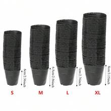 100/300pcs Black Breathable Nursery Pots - Durable Plastic Planting Cups With Drainage Holes, Suitable For Home Garden Flowers And Plants - Black - View 4