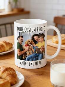 1Pc Personalized Family Coffee Mug – Custom Name & Photo Ceramic Cup, Microwave & Dishwasher Drinkware, Warm Housewarming Gift For Family, Parents & Kids, Cozy Home Office Daily Use, Birthday & Holiday Present - Multicolor - View 6