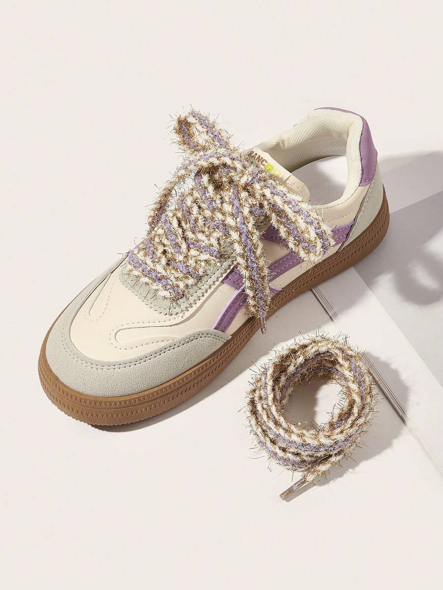 1 Cặp dây giày trang trí bằng chỉ kim loại nhiều màu sắc, không co giãn, dài 120cm, thích hợp cho giày thể thao, bốt và giày trượt băng. Chỉ bao gồm phụ kiện giày/dây giày, không bao gồm giày.