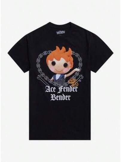 Ropa para Niños Lalaloopsy Ace Fender Bender T-Shirt, Camisetas Divertidas de Alta Resolución para Primavera y Verano - Lindas Camisetas con Gráficos para Reuniones Festivas, Brunch de San Valentín y Estilos Modernos Y2K para Salir.