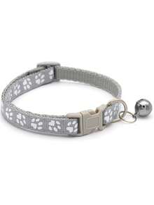 Collar ajustable de nailon con estampado de pata para mascotas, adecuado para perros pequeños/medianos/grandes, correa para el cuello de mascota de estilo aleatorio - Rojo - Ver 8