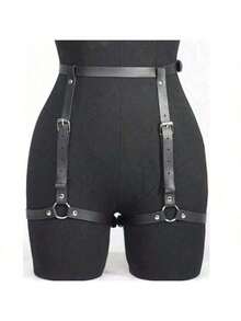 1pc Women's Faux Leather Thigh Garter Belt With Thigh Strap - Elegant Sexy, Suitable For Daily Wear, Party, Music Festival - Black - View 6