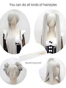 30 Inch Multifunctional Cosplay Ponytail Wig With Large Hair Clip, Suitable For Cosplay - Multicolor - View 2