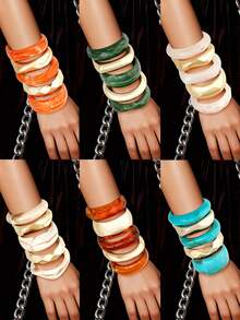 Betykuku 1/3/6 Peças Pulseiras de Estilo Europeu e Americano Estilo INS, Acessório Casual Diário, Presente para Mulheres e Meninas - OBRIGADO - Visão 5