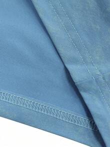 Áo thun nam GRDR kiểu retro Mỹ tối giản, cổ tròn, tay ngắn, chất liệu wash, thoải mái và thoáng khí cho mùa hè. - Màu xanh nhạt - Xem 4