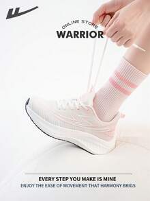 WARRIOR 女式时尚复古运动鞋，春夏舒适跑步鞋，简约休闲又不失时尚感，四季皆宜，耐磨耐穿，适合全天穿着的训练鞋，软底设计。 - 白/粉 - 查看 5