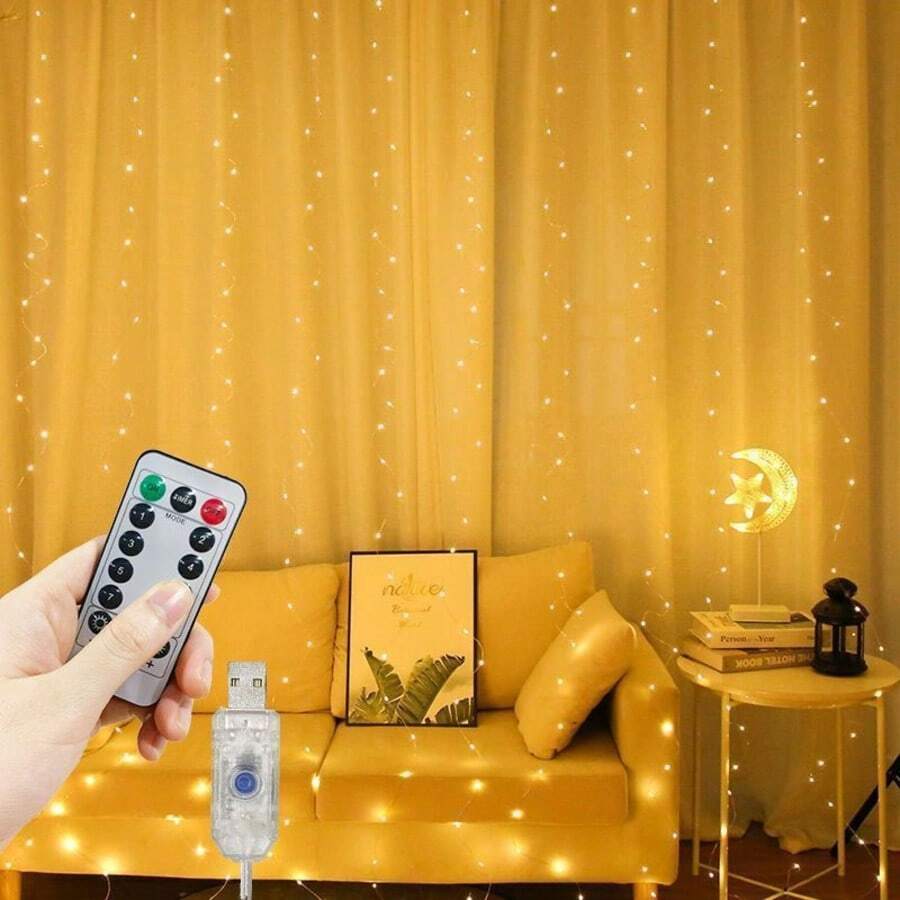 Decoración de Eid, Luces de cadena LED con control remoto, adecuadas para fiestas, bodas y decoración del hogar
