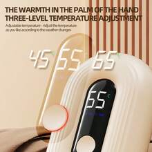 1个全新暖手宝，智能数字显示，3档温度可调，5秒快速加热，1200mAh电池，USB充电，冬季保暖配件及礼品 - A - 查看 7