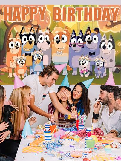 Birthday Celebration Background Cloth For The Broy Family - 3 Practical Sizes Available (95x75cm / 150x100cm / 210x150cm) | Vibrant Cartoon-Themed Party Backdrop Decoration | Durable Polyester Banner, Printed With Broy And His Entire Family | Suitable For Birthday Parties, Photo Props, Indoor And Outdoor Themed Events | Creates A Warm And Playful Atmosphere, Is The Ideal Center Decoration For Broy-Themed Parties, And Is A Must-Have Item For Fans