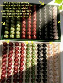 Set de 4 anillos de resina con diseño geométrico de moda, diseño minimalista único con rhinestones en negro, rojo, verde y blanco, adecuado para uso diario, festivales y fiestas - Multicolor - Ver 2