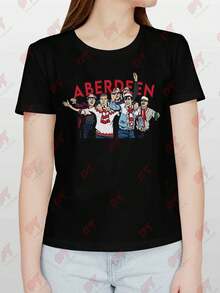 Aberdeen Fans 1983 T-Shirt European Cup Winners Final Vintage Oversized Team Design - 黑色 - 查看 1
