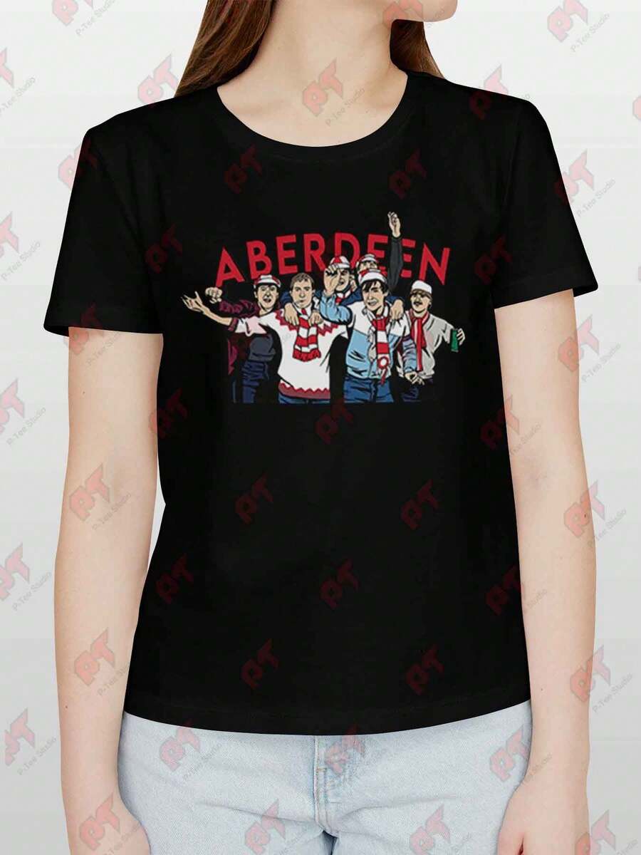 Aberdeen Fans 1983 T-Shirt European Cup Winners Final Vintage Oversized Team Design - 黑色 - 查看 1