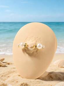 AVYRING 1 Pair Fake Nipple Piercing Jewellery, Adjustable Elastic Nooses Non-Piercing Nipple Rings For Women, Faux Pearls Designs - Pearl - View 3