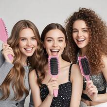 Curl Defining Brush, Curly Hair Brush For Curls Waves & Coils, Define, Volumize, Detangle Women Girls Curls, Reduce Hair Pulling Frizz, Fun Cat-Head Design, 1PCS - 紫羅蘭色 - 查看 7