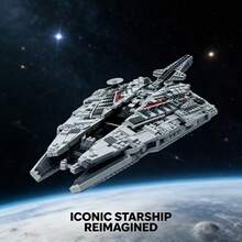 1600pcs Star Destroyer Starship Building Blocks, High Difficulty Assembly Model, Handmade DIY Construction Toy, Living Room Display Collectible - Starship Architectural Model - View 4