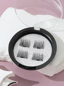 磁性假睫毛，浓密型，无需胶水即可轻松佩戴 - 黑色 - 查看 3