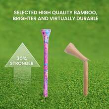 FINGER TEN Teuri de golf din bambus, 2 3/4" sau 3 1/4", pachet de 50, teuri premium din lemn pictate, cu culori strălucitoare pentru vizibilitate ridicată, accesoriu de golf atrăgător pentru bărbați și femei - Violet - Vizualizare 6