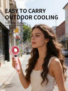 AOYI 1个可充电数字显示便携式手持199档可调速迷你USB充电风扇 - 多色 - 查看 2