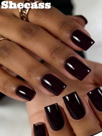 10片方形手工美甲贴片，Y2K酷炫风格，裸色和黑色，适合派对和音乐节，适合女性和女孩，包含美甲工具，是送给男士的绝佳礼物。