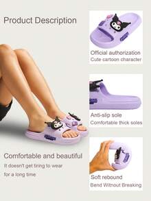 SANRIO 三丽鸥  &  &  & Melody 女童拖鞋，卡通鞋，防滑，可爱卡通室内浴室沐浴鞋，沙滩鞋，儿童 | 三丽鸥鞋 - 淡紫色 - 查看 5
