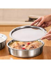 不锈钢蒸笼，多功能圆形蒸盘，适用于蒸蛋糕、包子、饺子，防滑边缘，可用于烤箱和洗碗机，厨房厨具 - 彩色 - 查看 4