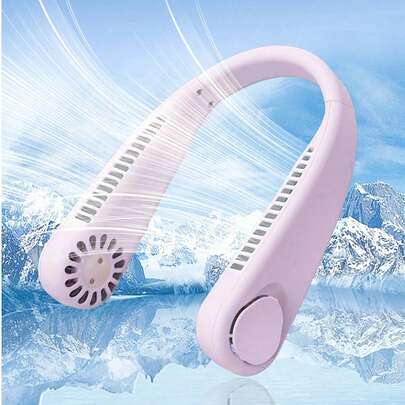 New Portable Bladeless Hanging Neck Fan, 3rd Gen Lazy USB Rechargeable Small Fan, Vortex Air Outlet, 3 Wind Speed Adjustable