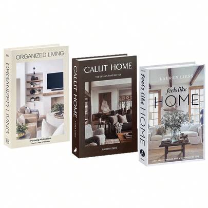 3pcs Modern Minimalist INS Style Fake Books, Foldable Decorative Books, English Text, Living Room & Hotel Decor