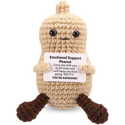 1pc Happy Peanut Yarn Ball, Interesting Peanut Knitting Doll, Emotional Plush Doll, Positively Supportive Gift And Inspiring Decor, Suitable For Birthday, Anniversary, Christmas And Other Occasions. The Front-End Peanut Crochet Is Both Fun And Exquisite, Containing Powerful Energy, Suitable For Birthday, Thanksgiving, Party, Anniversary, Valentine's Day, Christmas, Graduation And Other Occasions.