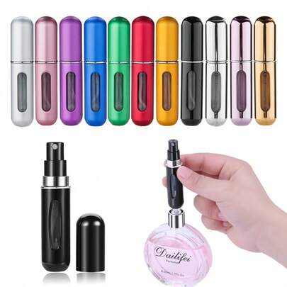 5/10ml Perfume Atomizer Spray Bottle, Single Packaging, Shiny Pink Perfume Bottle Spray Fragrance Pump Atomizer Bottle, Suitable For Travel, Living Room, Bedroom, Bathroom, House Decor, Travel Accessories, Wedding, Party, Birthday, Gifts For Men, Mom, Dad, Friends, New Year, Accessories, Fun Gifts