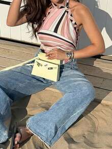 波西米亚风印花吊带背心 - 尖下摆，时尚休闲度假风（春夏款） - 彩色 - 查看 4