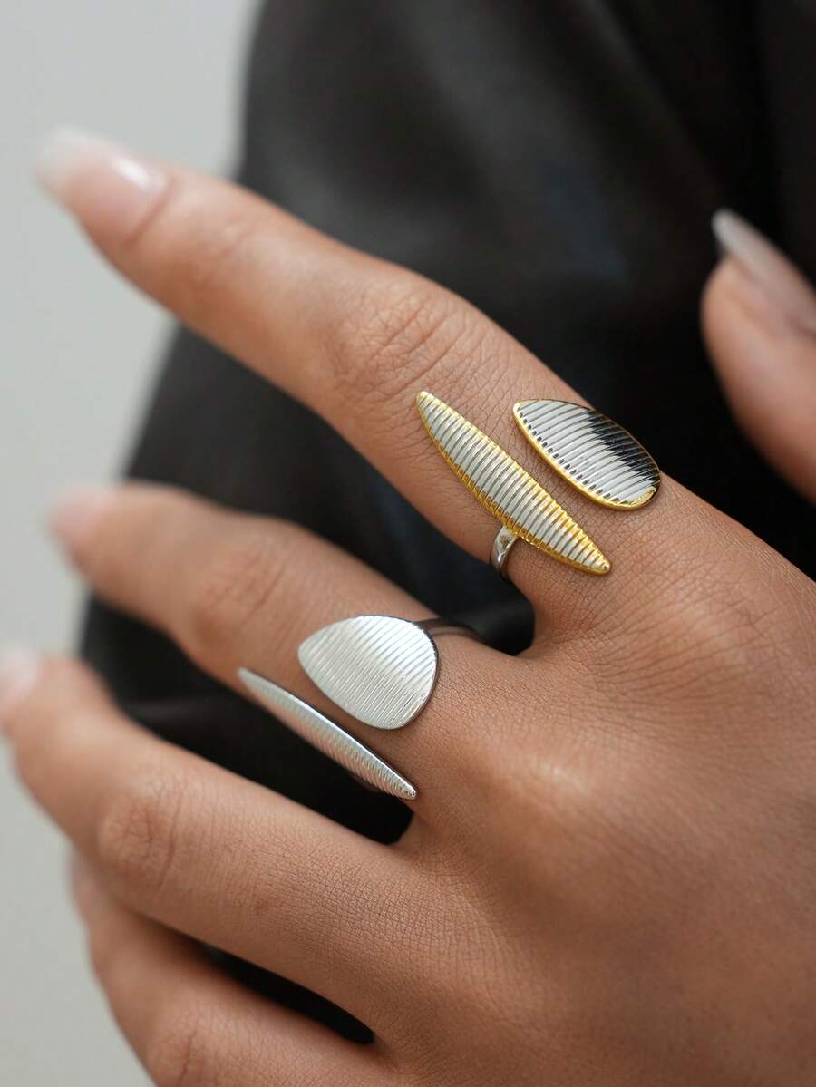 Bộ 2 chiếc/1 chiếc nhẫn thép không gỉ 304 mạ vàng 18K, phụ kiện cá nhân hóa kiểu INS, phong cách tối giản, chất lượng cao cấp, lựa chọn tốt nhất cho quà tặng ngày lễ và đeo hàng ngày, phù hợp cho các buổi tụ họp và tiệc tùng, món quà lý tưởng cho bạn gái và vợ.