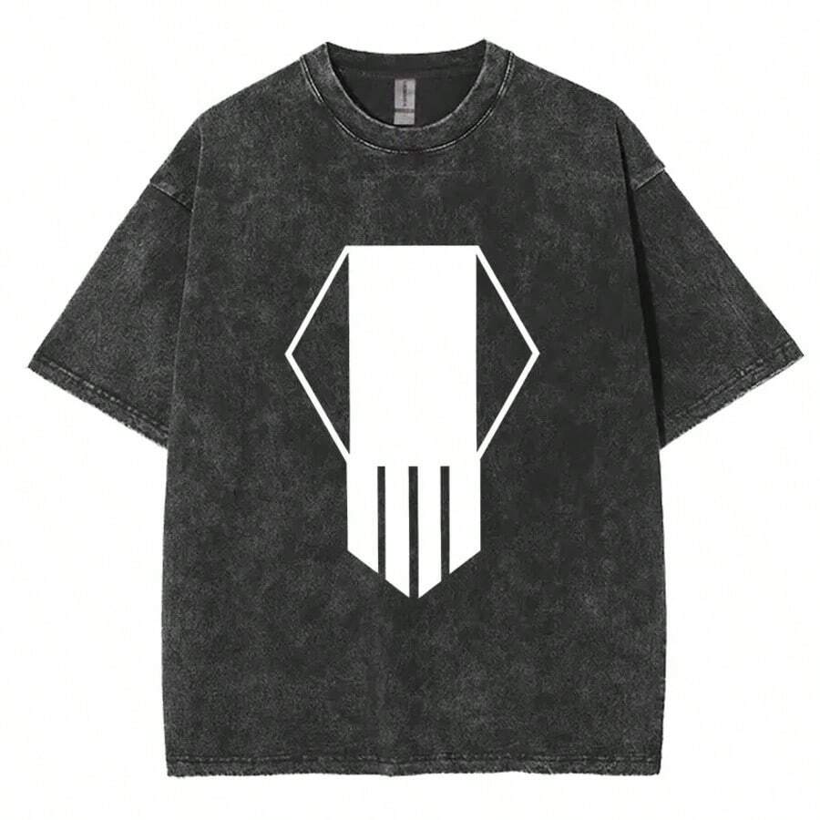 Anime My Hero Academy Bakugo Katsuki Logo Pattern T-Shirt 2026 Summer Men's Women's Luxury Fashion Retro Leisure Cotton T-Shirt - 灰色 - 查看 1