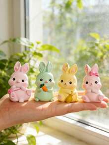 1pc 3D Cute Easter Bunny Candle Mold Reusable For Candle/Gypsum/Resin/Clay/Baking Silicone Mold Easter/Desktop/Car/Home Decor/DIY Craft Lovers - A - View 1