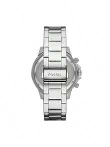 Fossil Men's Stainless Steel Watch With Quartz Movement And Leather Strap - Silver Ribbon Silver Plate - View 8
