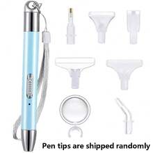 USB Luminous Pen Set ,With 6 Replacement Pen Heads ,Magnifying Glass,For Diamond Painting - Blue 1 - View 2