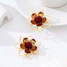 New Arrival European And American Fashionable Hollow Flower Earrings, Suitable For Women's Daily, Party And Event Wear - Women's Fashion Hollow Flower Earrings - View 11