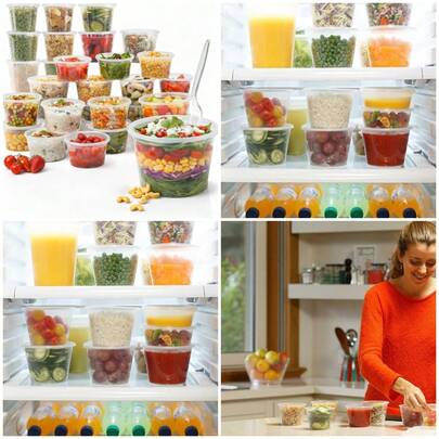 Contenedores para Almacenamiento de Alimentos de Plástico con Tapas - 40 unidades - 473 ml - Multiuso: ideal para restos de comi