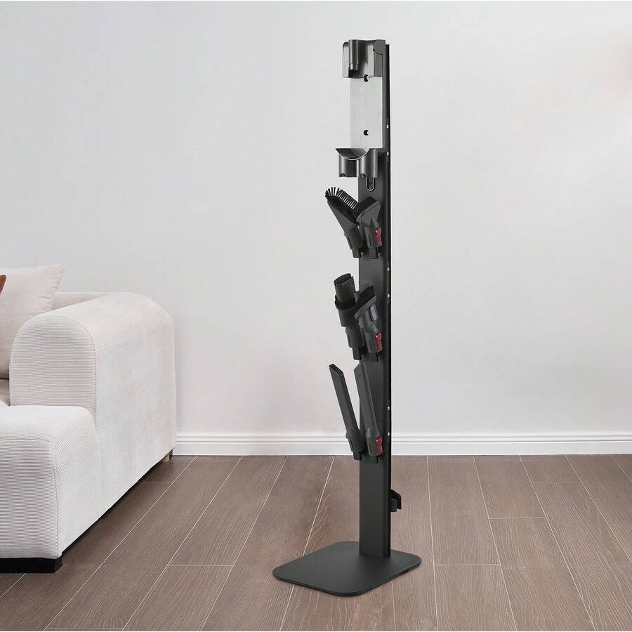Staubsaugerständer 32x26x126cm, kompatibel mit Dyson G5 V15 V12 V11 V10 V8 V7 V6 Serie Standstaubsaugern & Zubehör, Bodenständer, Halterung mit 6 Haken & rutschfesten Fußpolstern, schwarz - 12,60 x 10,24 x 49,61 Zoll(schwarz) - Übersicht 1