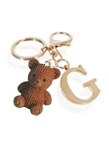 优雅金色字母钥匙扣，配有泰迪熊吊坠，3D A-Z字母吊坠，时尚合金钥匙圈，背包挂饰，汽车钥匙链，经典简约钥匙扣，适合女性，可作装饰品，包包配件，送给朋友、家人、情侣、女友的绝佳礼物，适合重要场合、情人节。 - 彩色 - 查看 13