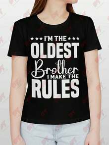 Im The Oldest Brother I Make The Rules Siblings T Shirt - 黑色 - 查看 1