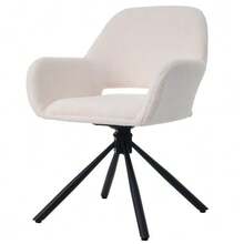 Swivel Dining Chairs, Sherpa Fabric, Set Of 2, With Armrests, Modern And Minimalist Style, White - Apricot - View 6