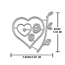 Troqueles creativos con diseños de amor y flores, plantillas para hacer manualidades de scrapbooking, álbumes y estampado en relieve, herramientas para hacer tarjetas de felicitación, recortes de papel para manualidades, plantillas de troquelado para hacer tarjetas de regalo. - plata - Ver 7