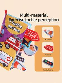 1本0-3岁婴儿布艺沙沙书，可水洗咀嚼玩具，早教4页布书，蒙特梭利婴儿玩具，婴儿手册，派对礼物，生日礼物，新生儿派对礼物，儿童节礼物 - 彩色 - 查看 13