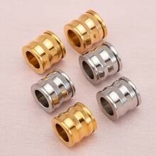 20pcs 8mm Stainless Steel Spacer Beads, Large Hole Tire Shaped Beads Pendant, Suitable For Necklace, Bracelet And Other DIY Jewelry Making - Stainless Steel Beads - View 5